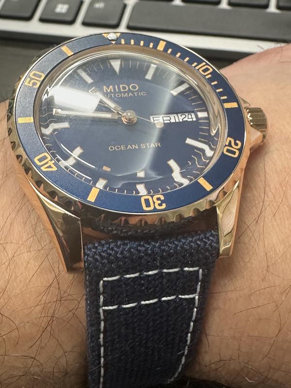 Mido Men's Swiss Automatic Ocean Star Tribute Blue Fabric Strap