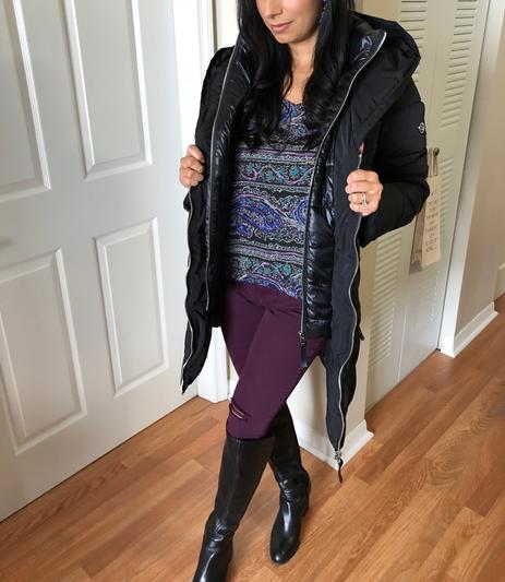 Unzipped, faux-fur trim removed