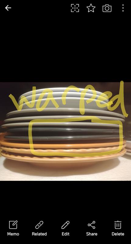 Grey plates are Fiesta & slightly warped, they were like that when we got them.