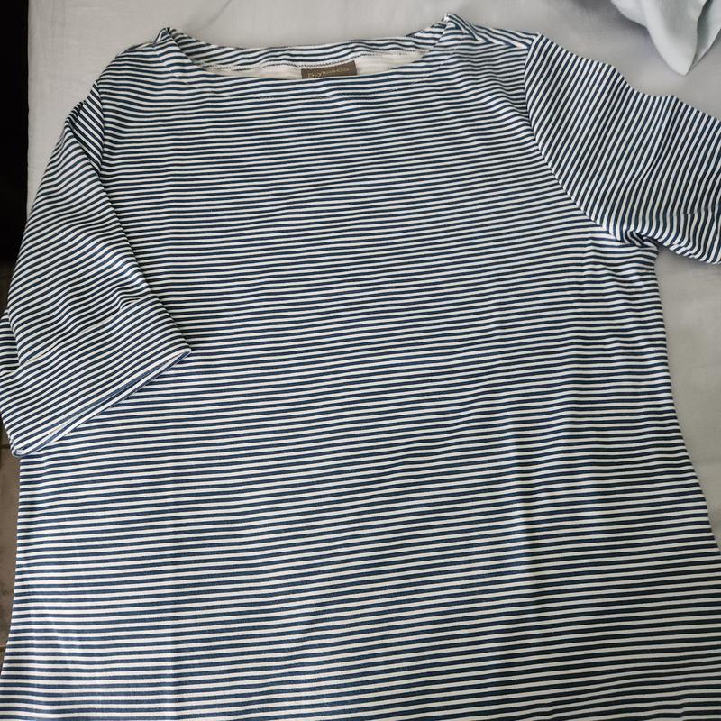 Style & Co Women's Printed Boat-Neck Elbow-Sleeve Top
