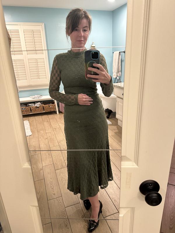 Women's Ola High-Neck Long-Sleeve Floral-Lace Dress