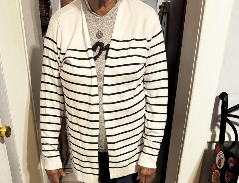 売れ筋商品|||スタイルアンドコー ニット&セーター アウター レディース Women's Striped Open-Front Long-Sleeve Cardigan, Exclusively at Macy's Stripe Heather Grey Style & Co Women's Open Front Cardigan Sweater, Created for