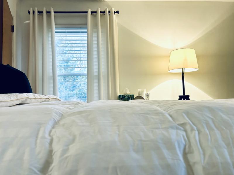 Very fluffy, separated sections of down fill.