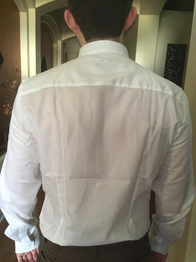 Back of shirt, unlaundered
