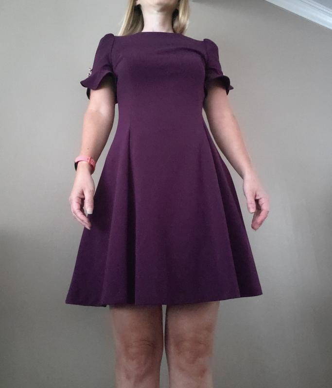 DKNY Women's Flounce Fit & Flare Dress Blue Size 2