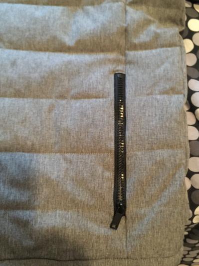 Outside front zip pockets