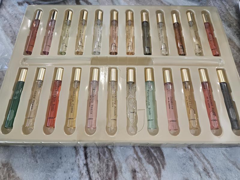 Tray of perfumes