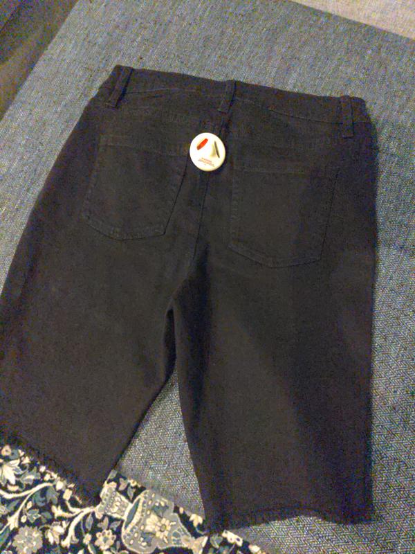 Women's Mid-Rise Raw-Edge Bermuda Jean Shorts, Created for Macy's