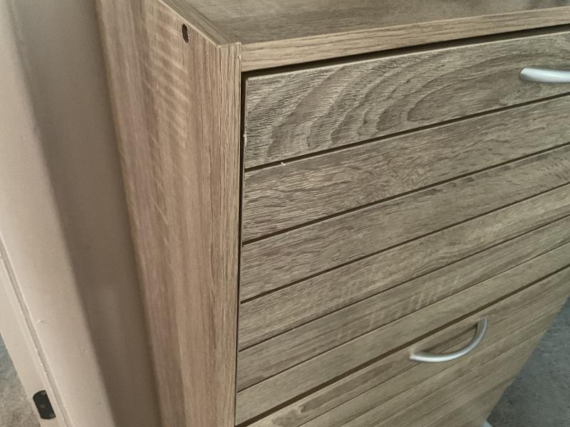 HOMSEE Wooden 3-Door Shoe Cabinet with Shutter Drawers and Adjustable ...