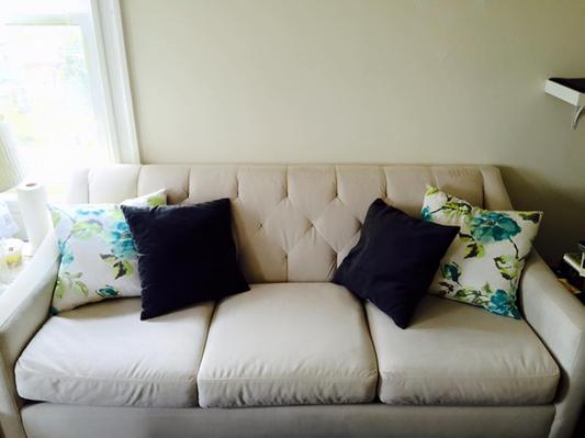 just post spaghetti spill. peeled the cushion covers off and tossed them in the wash. Good as new.