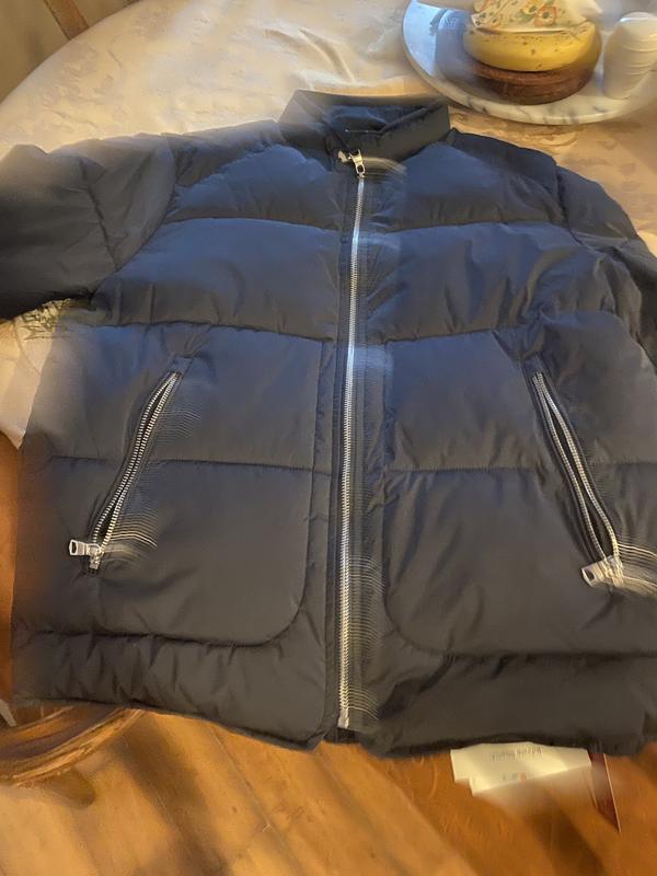 Mock Neck Collar and Outside Large Zippered Pockets