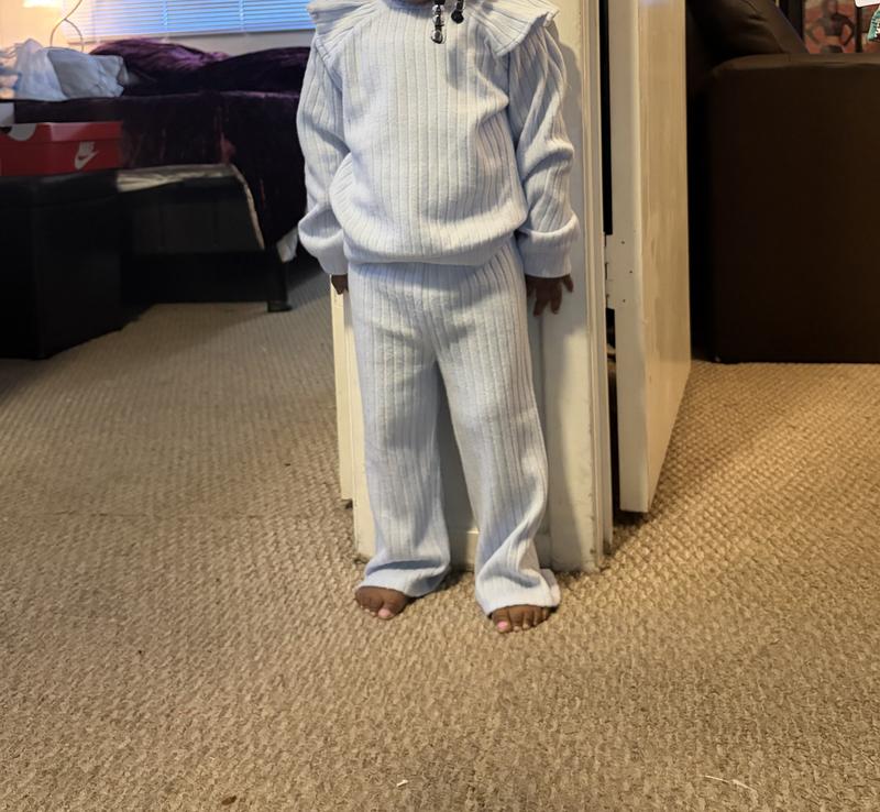 Beautiful girl blue 2 piece outfit