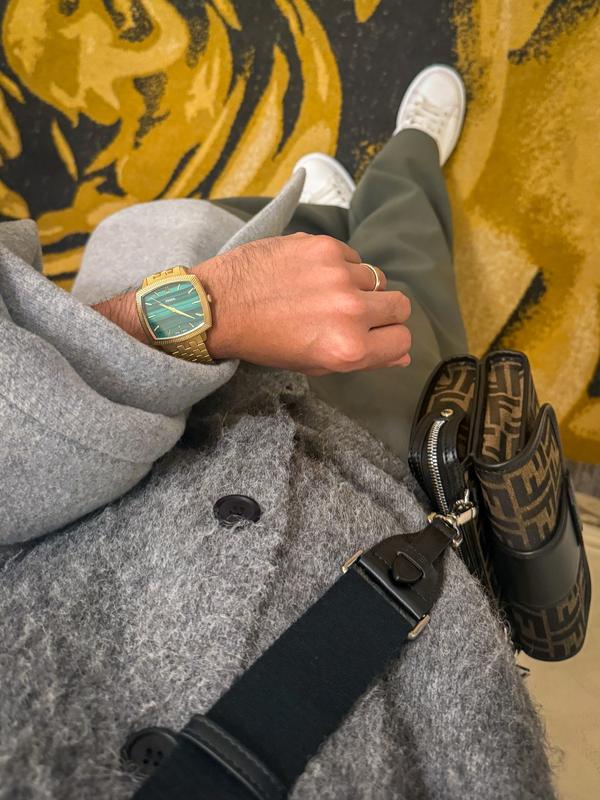 Fossil Unisex Nick Jonas x Machine Luxe Malachite Gold-Tone