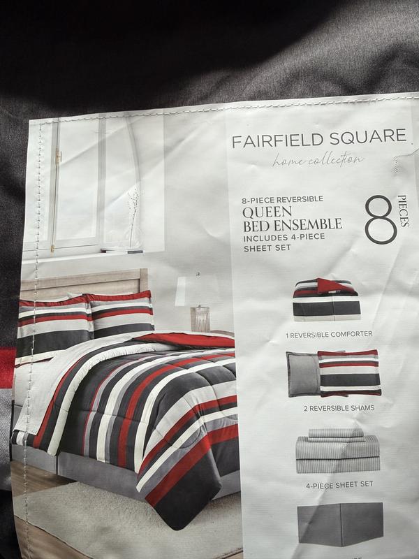 Austin Stripe/Solid Reversible 8 Pc. Comforter Set, Exclusively at Macy’s
