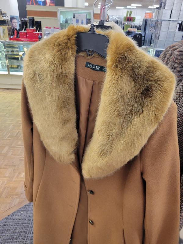 Lauren Ralph Lauren Women's Faux-Fur-Collar Coat - Macy's