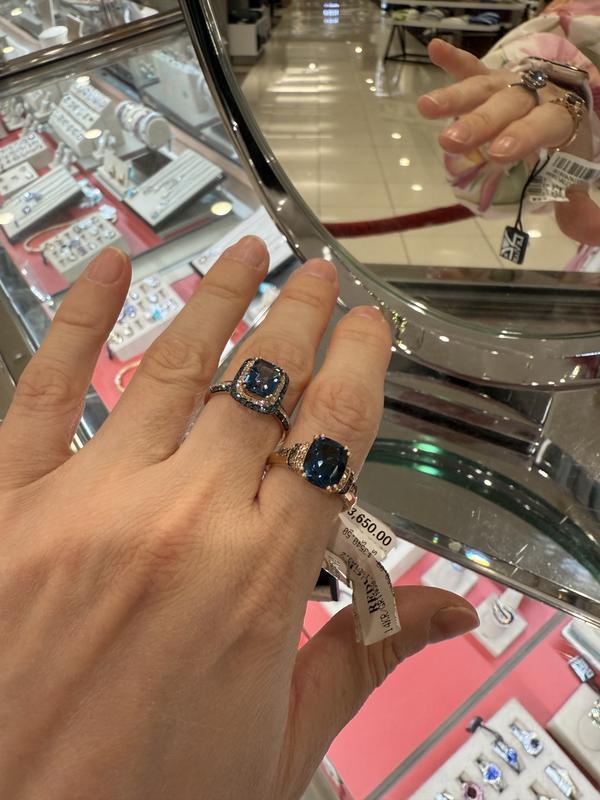 Second ring is a LeVian london blue topaz for comparison