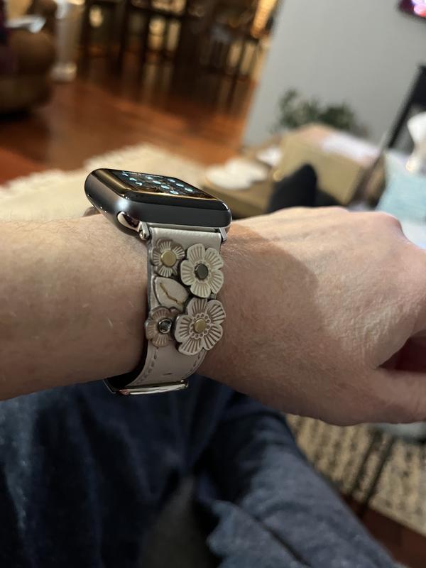 Coach Tea Rose Apple store Watch® Strap Apple Watch Band in Chalk Color