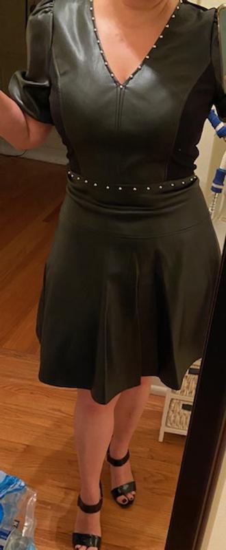 Faux-Leather Dress