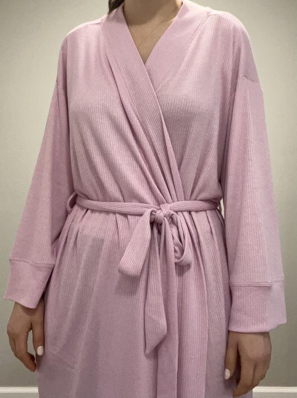 GAP Women's Long-Sleeve Belted Ribbed Robe - Macy's