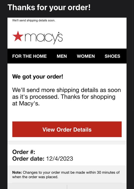 Email confirmation.. no order number!