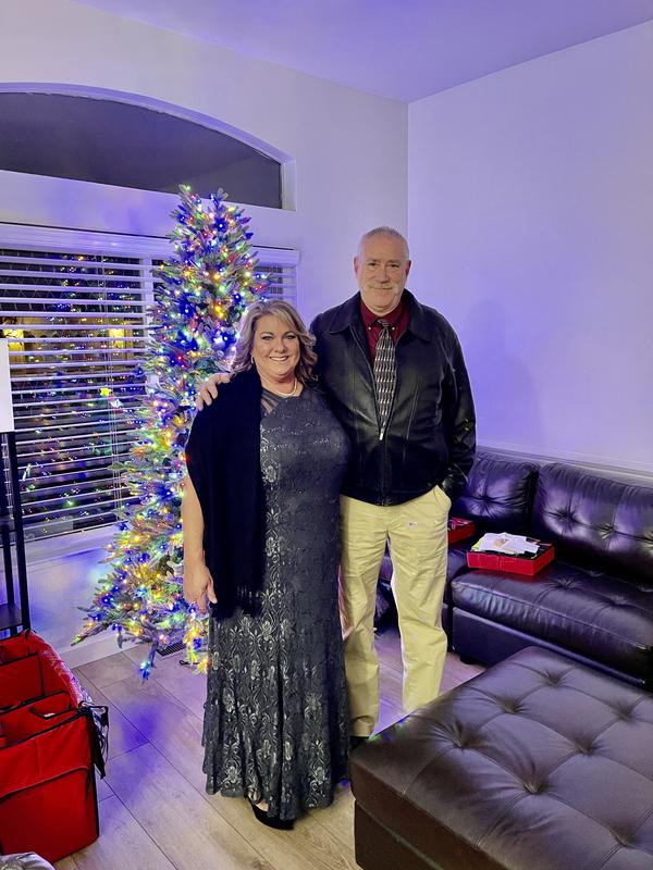 Put a little wrap on to cover shoulders as it was very chilly.