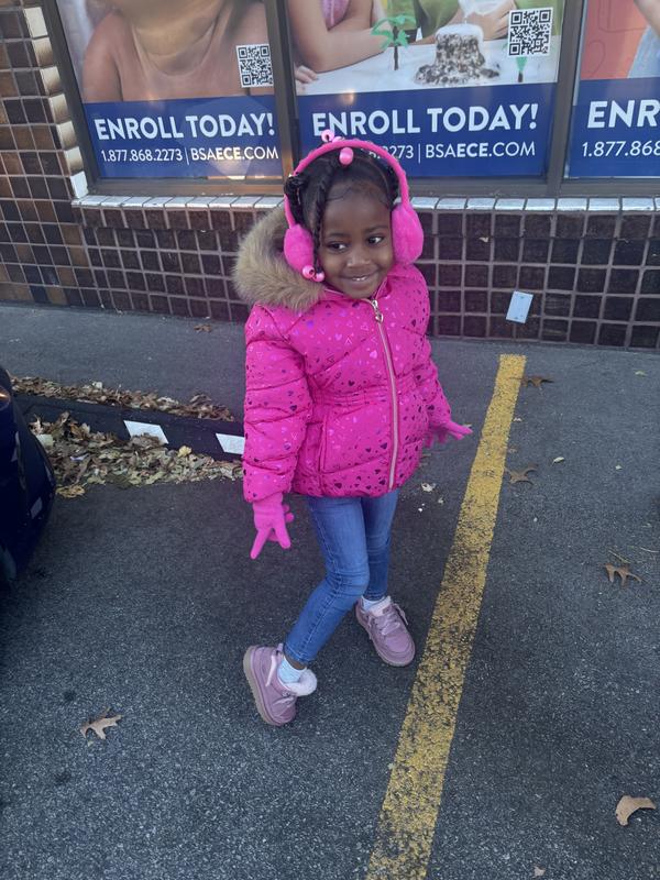 Toddler and Little Girls Foil Quilt Puffer Jacket