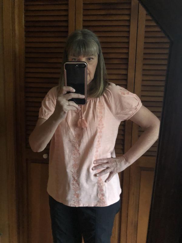 売れ筋商品|||スタイルアンドコー カットソー トップス レディース Women's Embroidered Cotton Peasant Top, Exclusively at Macy's Bright White Style & Co Women's Cotton Embroidered Peasant Top, Created