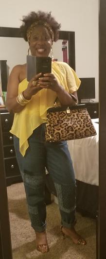 63 years young...Joining f&f for dinner in my cute top!