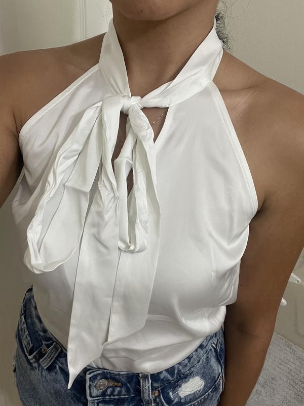 Tie Halter Neck Sleeveless Top main image 0