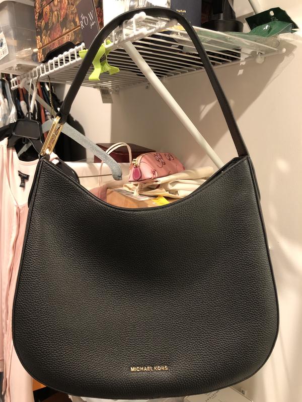 Michael Kors Kensington Large Top Zip Hobo Shoulder BLACK | eBay