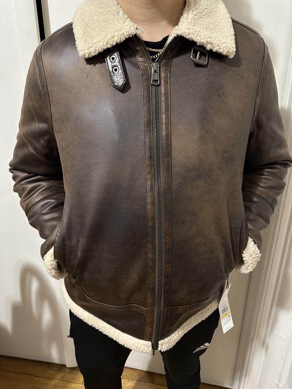 Calvin Klein Men's Classic Faux Shearling B-3 Bomber Jacket