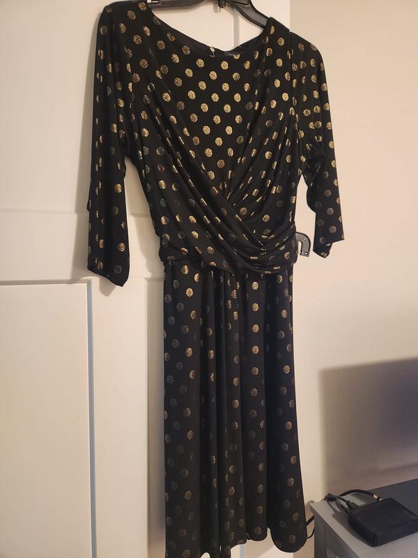 Tommy Hilfiger Women's Plus Chain Print Dress Black Size 18W