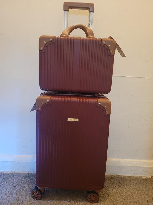 Burgundy and Brown Set (it's important to know the handles are plastic, not leather).