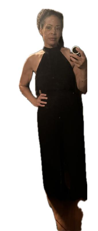 Women's Halter Tie-Back Wide-Leg Jumpsuit