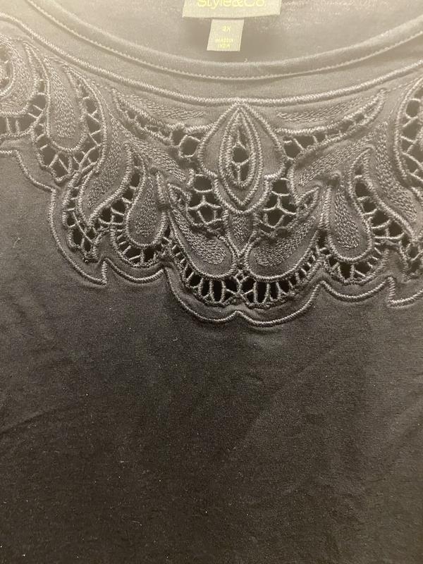 Plus Size Eyelet-Yoke T-Shirt, Exclusively at Macy's