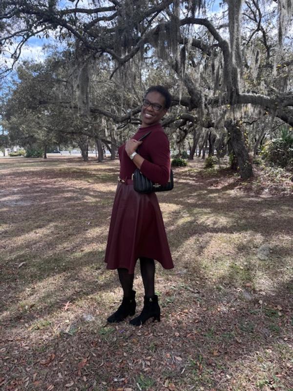 Calvin Klein Women's Pleather Combo Midi Dress - Macy's