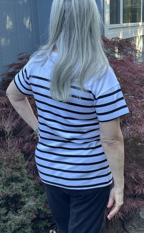 売れ筋商品|||スタイルアンドコー カットソー トップス レディース Women's Pima Cotton Button-Shoulder Top, Exclusively at Macy's Industrial Blue Stripe Style & Co Women's Pima Cotton Button-Shoulder Top