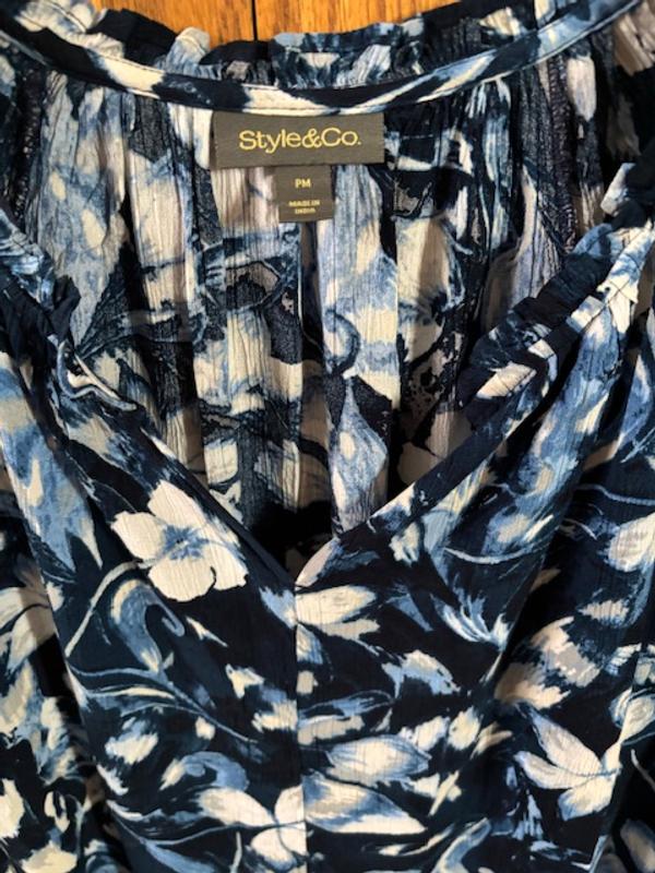 Front showing sleeve, back, neckline