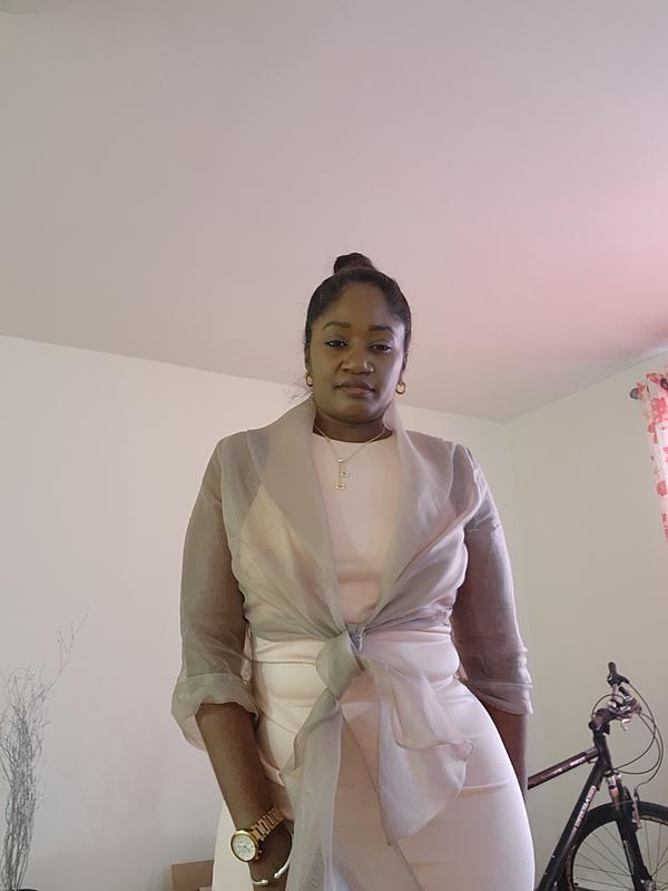 Wore it with a peach dress