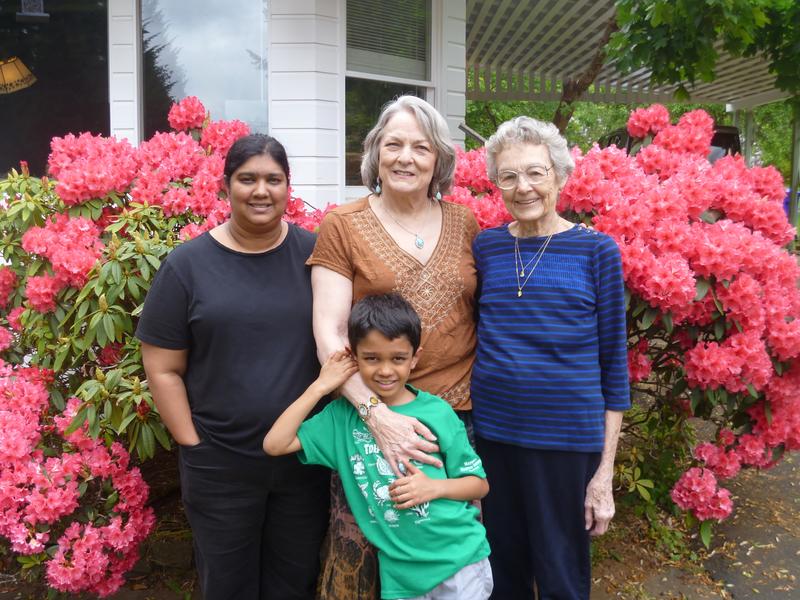 Myself 70,  my mother 92, my daughter 36, and grandson.