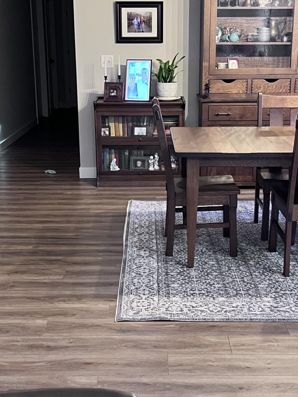 Uneven fringe on rug#1.