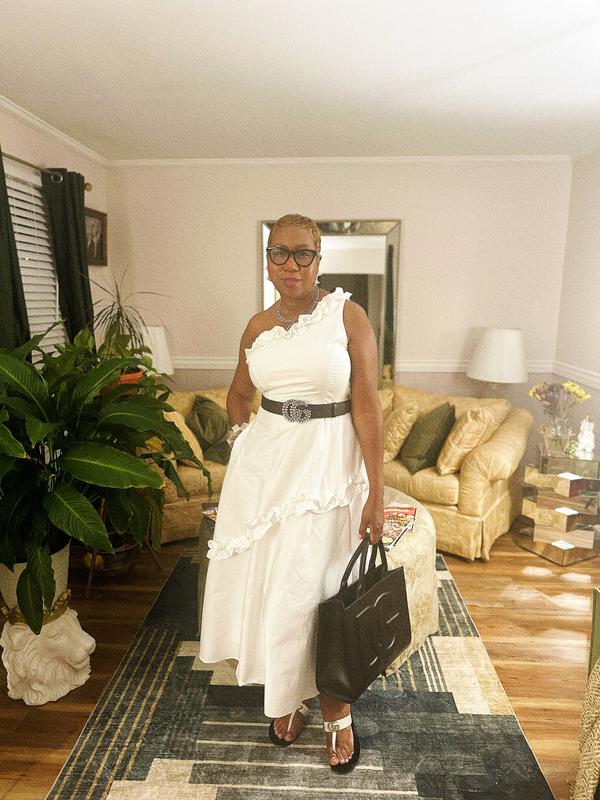 Women's Ruffled A-Line One-Shoulder Dress