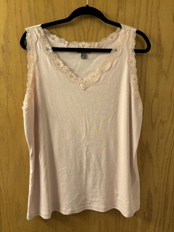 Style & Co Women's Lace-Trim Cotton Tank Top, Created for
