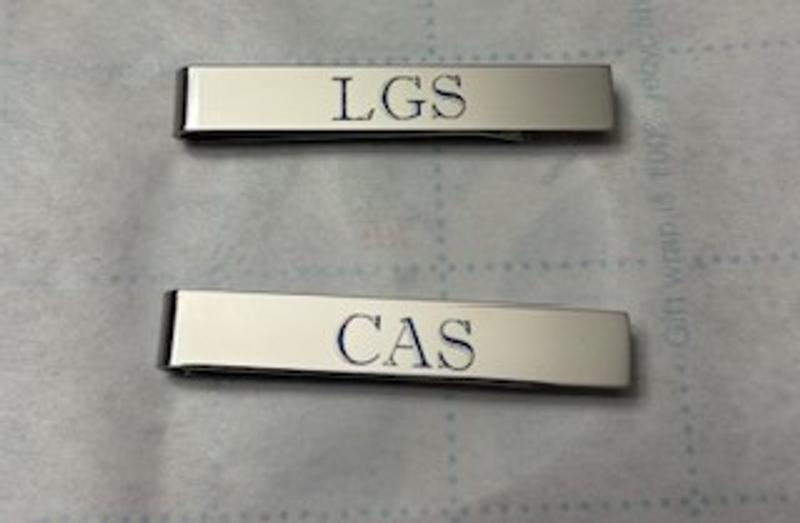 This is what they look like with the initials engraved on them.