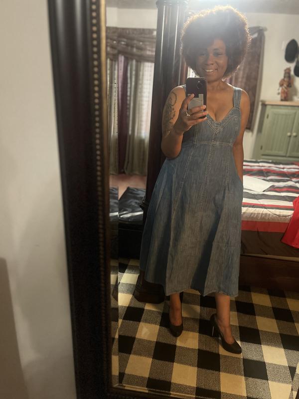 On 34th Women's Denim Sweetheart-Neck Midi Dress, Exclusively at Macy's -  Macy's