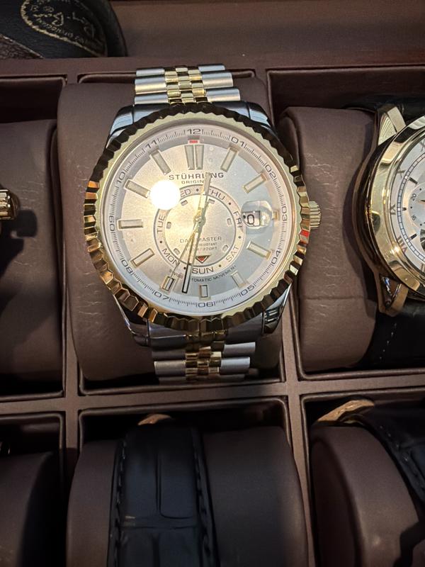 ストライクマスター ゴールド シルバー 2セット Stuhrling Datemaster II Men s Swiss Automatic 42mm Two-Tone