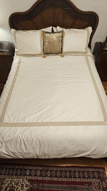 Hotel Collection 100% Pima Cotton Duvet offers Cover King, Chain Links Embroidery