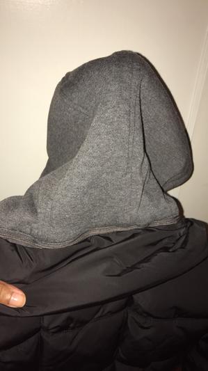 hood on coat, can be removed