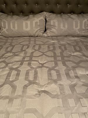 Kennedy Silver and Platinum Gray Comforter Bedding by Five Queens Court