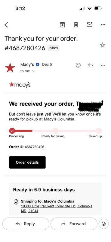 Order confirmation